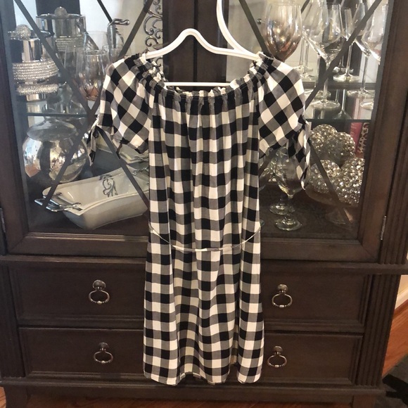 Loft Gingham off-the-shoulder dress - Picture 2 of 6